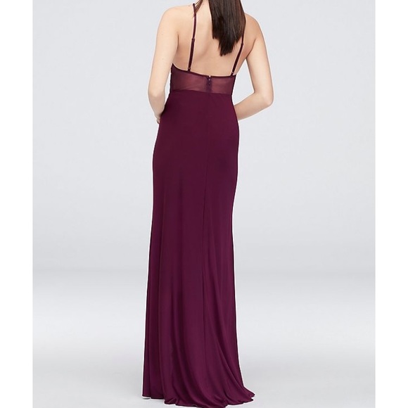 Long Prom Dress from David’s Bridal - Wine/Gold - Picture 2 of 5